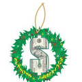 Dollar Sign $100 Wreath Ornament w/ Clear Mirrored Back (2 Square Inch)